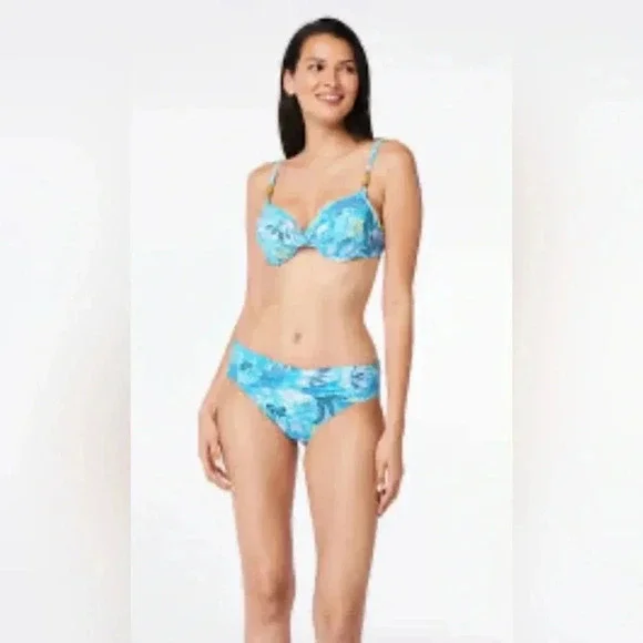 Bleu Rod Beattie Paradise Found Twisted Underwire Top and Bikini Bottom Swimsuit - Picture 2 of 10